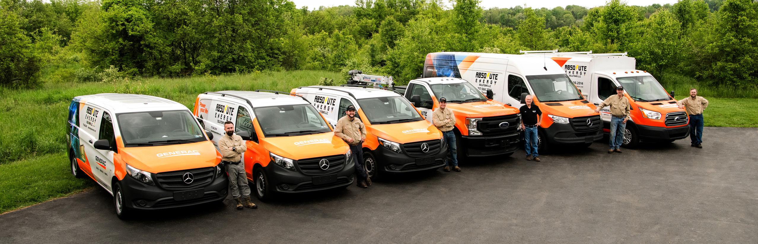 Generac technician repairing a standby generator